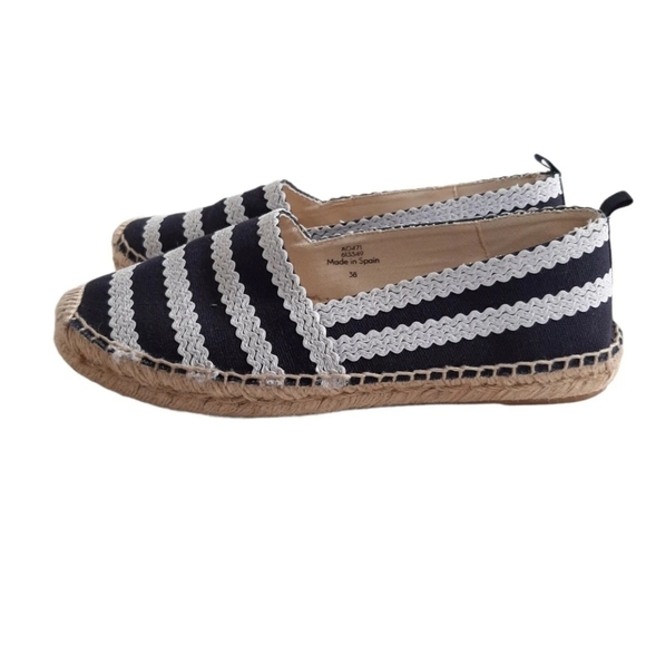 BODEN Violette Canvas Espadrilles UK Size 5 EU 38 Navy And Ivory Worn Once - Picture 6 of 10